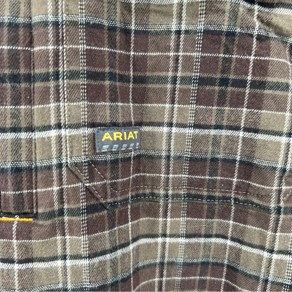 Ariat Rebar Flannel Shirt Mens XL Plaid Workwear Button Up Durable Rugged - Picture 3 of 9